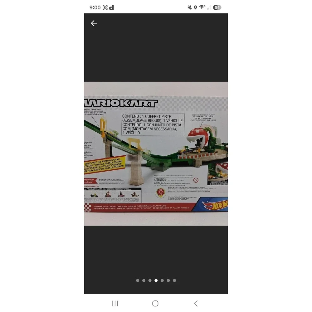 Hot Wheels Mario Kart Piranha Plant Slide Track Set with Yoshi Mach 8 GFY47
